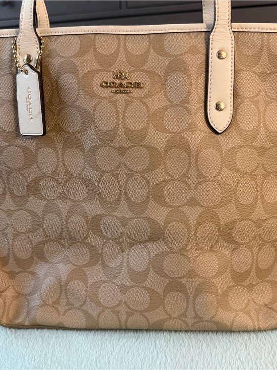 Coach Handbags - Coach City Zip Tote F58292 Signature Khaki Chalk Gold Shoulder Bag